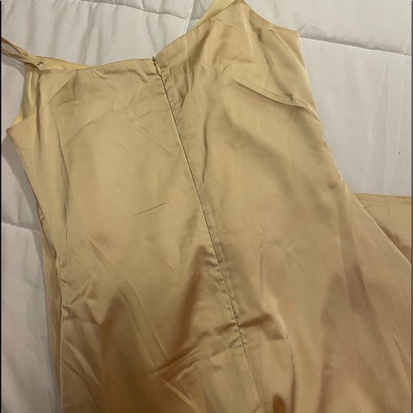 Cream Satin Bodycon Dress - Picture 2 of 3